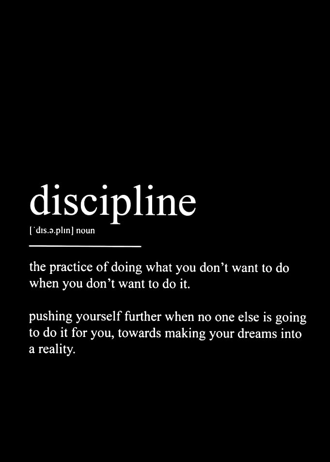 Discipline Definition Black and White