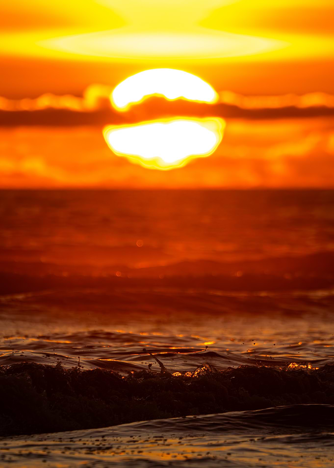 Fiery Sunset Over the Ocean