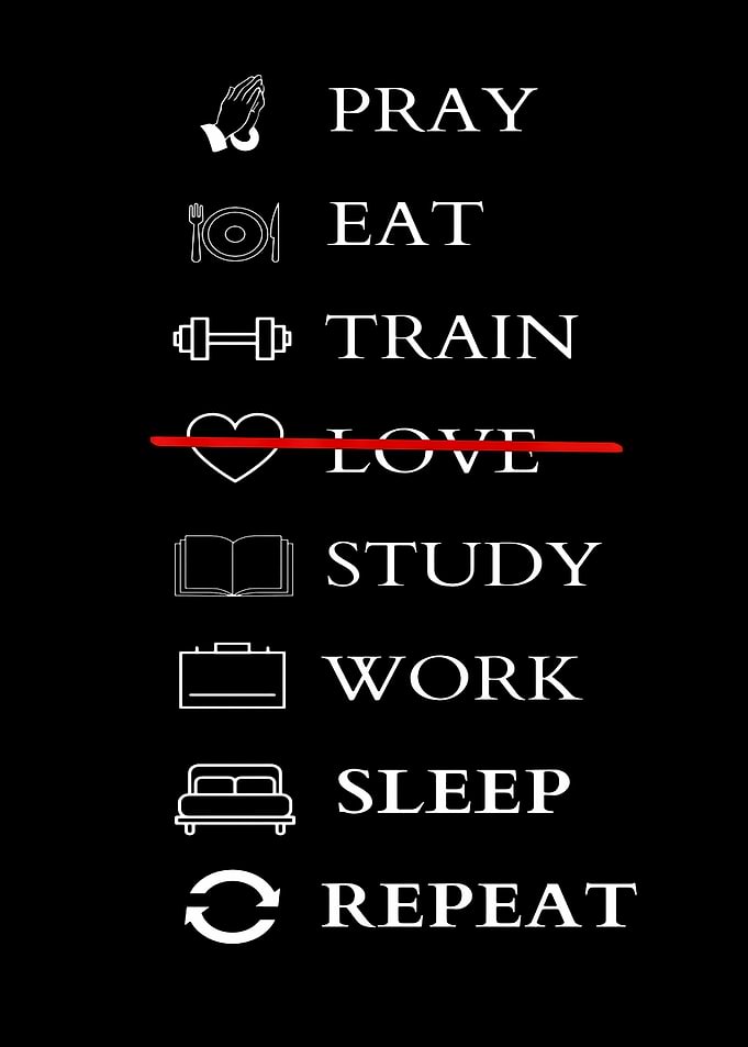 Daily Routine List with Love Crossed Out