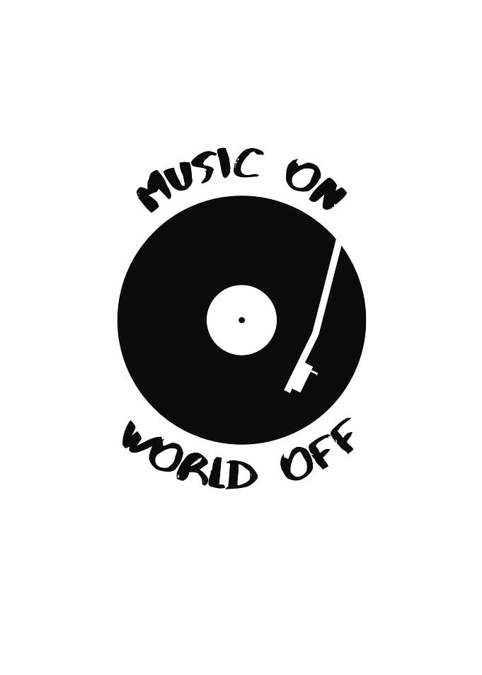 Music On, World Off Vinyl Art