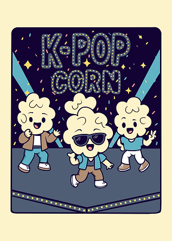 K-Pop Corn Cartoon Illustration