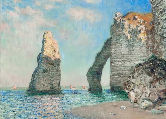 Étretat Cliffs Impressionist Painting