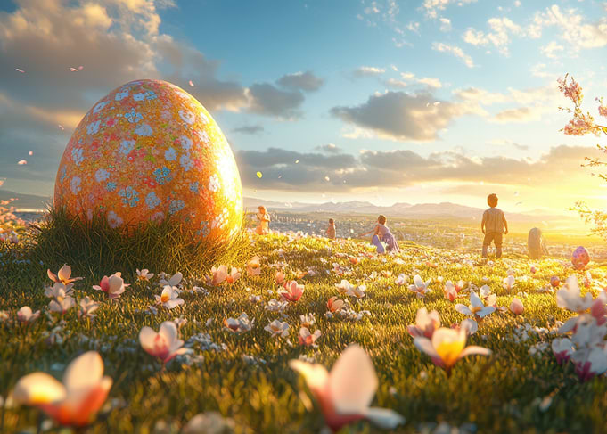 Easter Egg Hunt at Sunset