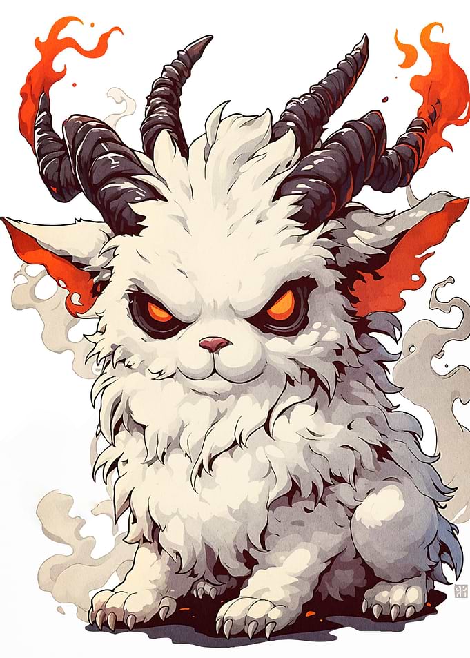 Fiery Horned Monster