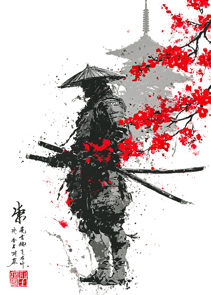 Pagoda Samurai Blossoms