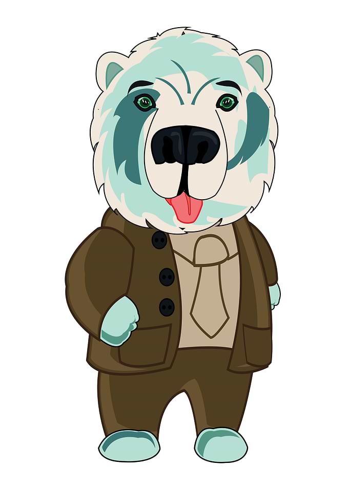 Cartoon Bear in Suit