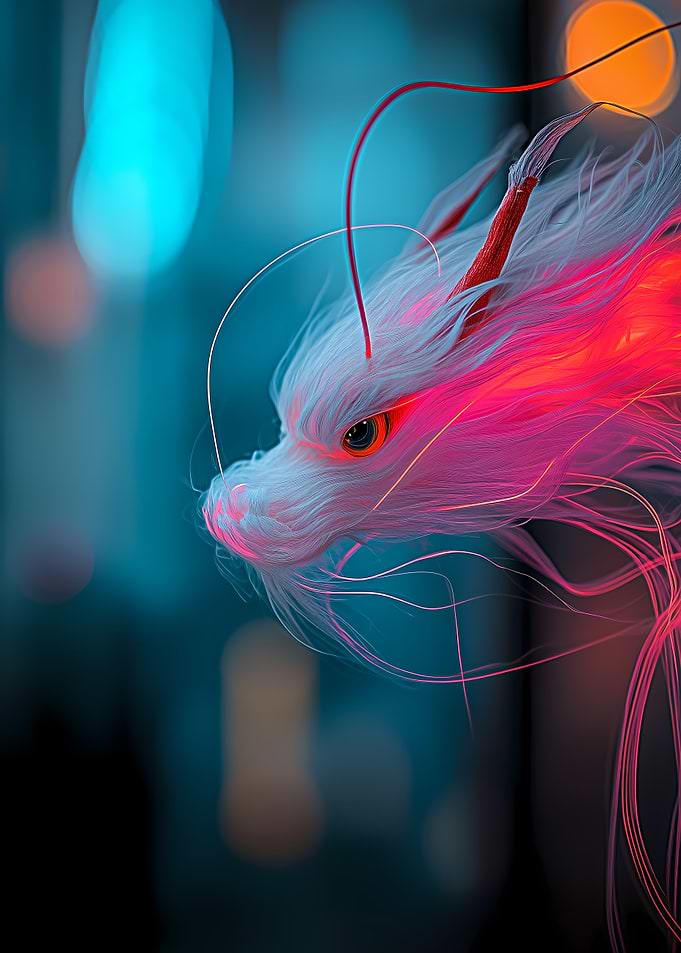 Neon Spirit Dragon – Guardian of the Electric Sky