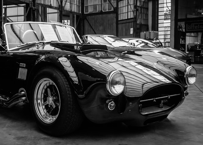 Black and White Classic Car Showcase