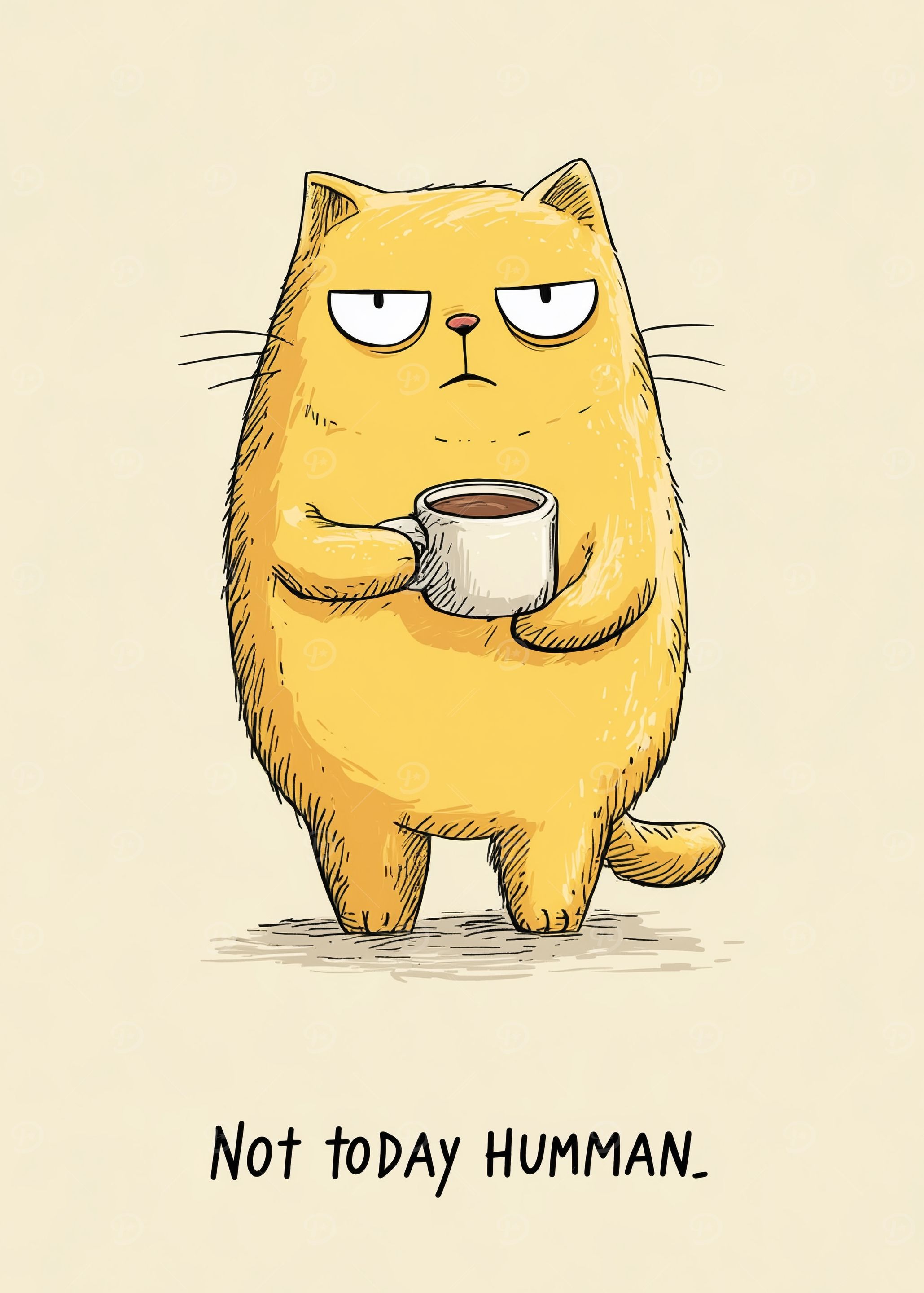 Grumpy Cat with Coffee