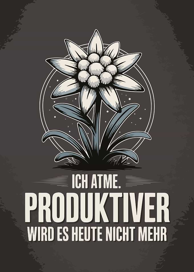 Edelweiss Flower with German Text