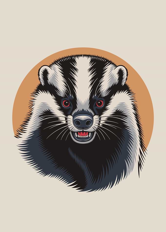 Illustration of a Badger Head