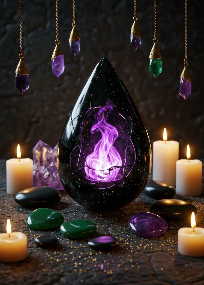 Mystical Orb with Purple Flame