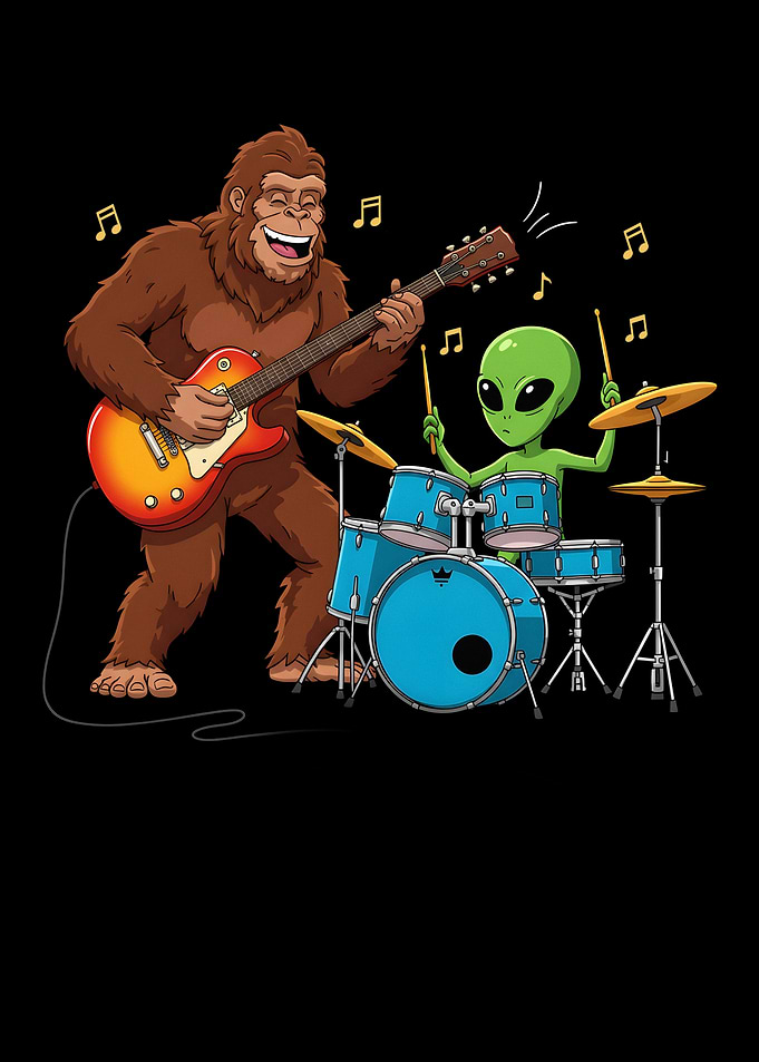Bigfoot and Alien Rock Band