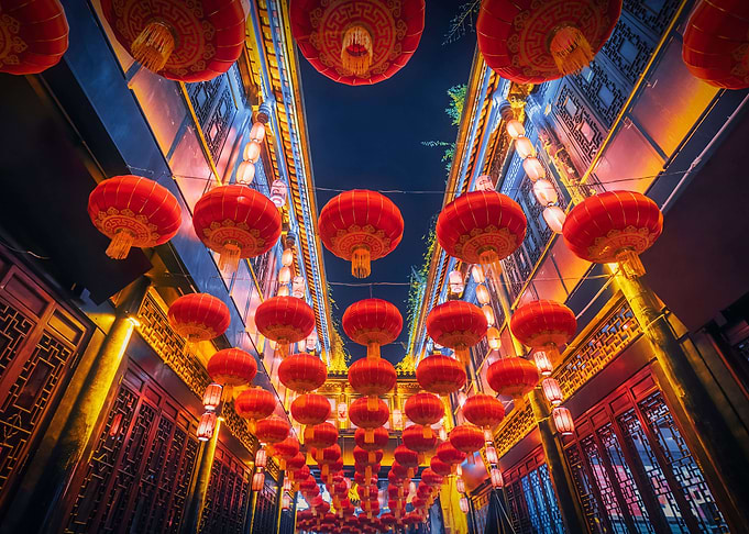 Chinese Lanterns at Night