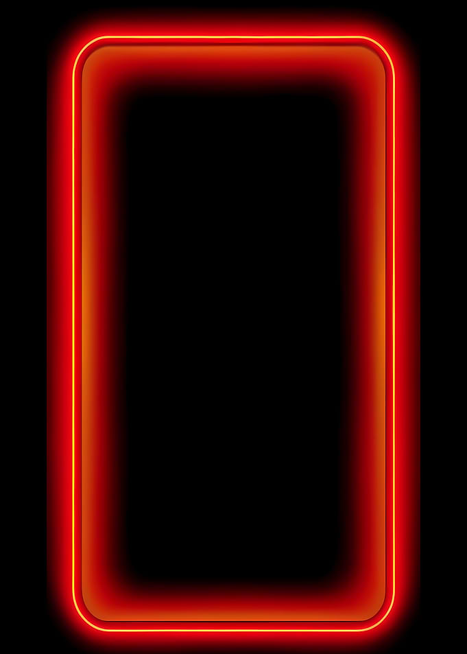Red Neon Frame on Black Background