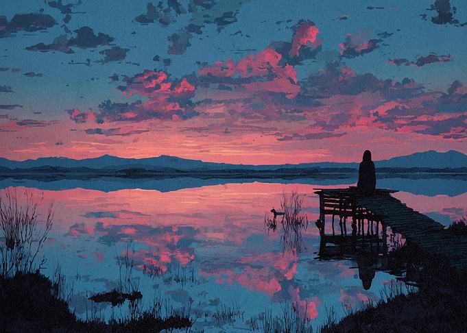 Sunset Lake Reflection