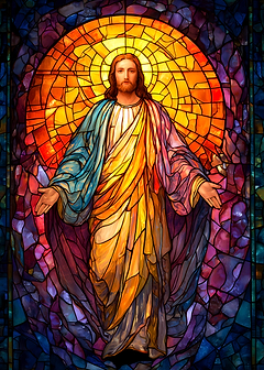 Stained Glass Jesus Christ Portrait
