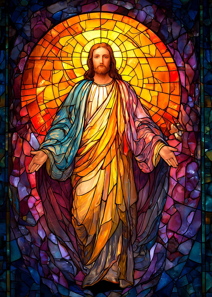 Stained Glass Jesus Christ Portrait