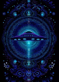 UFO Mandala in Blue and Purple