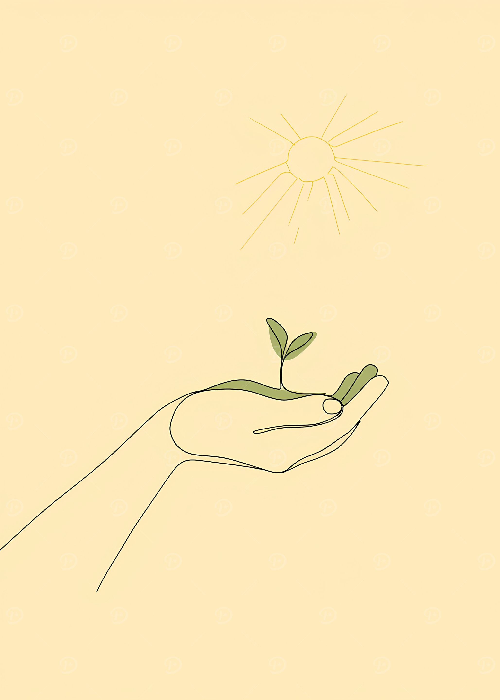 Plant Trees Minimalist Line Art