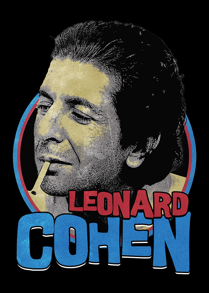Leonard Cohen Retro Portrait Art