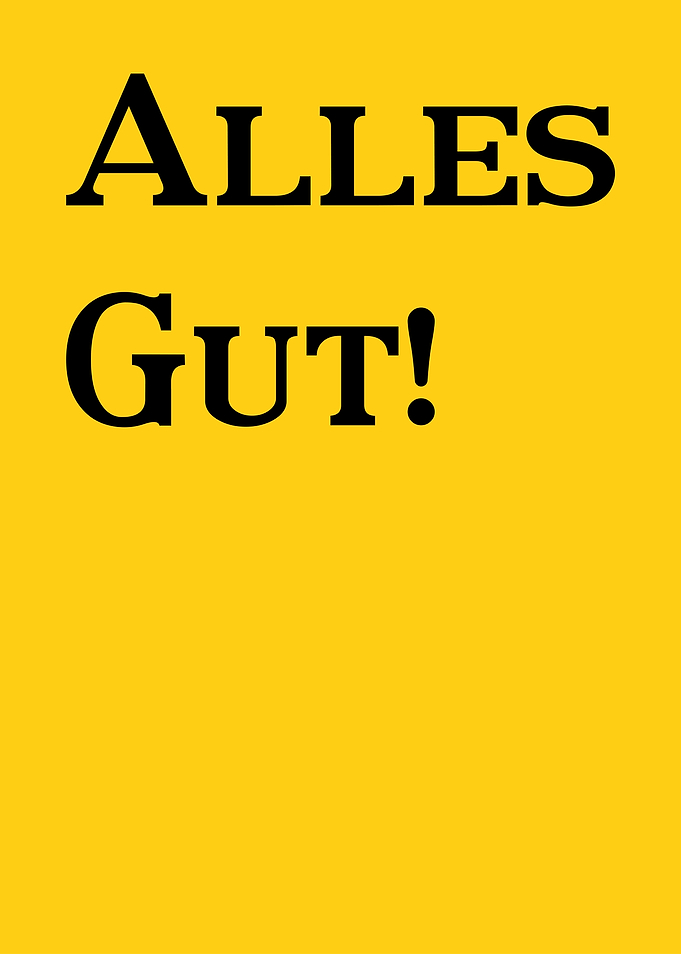 Alles Gut! Yellow Text Art