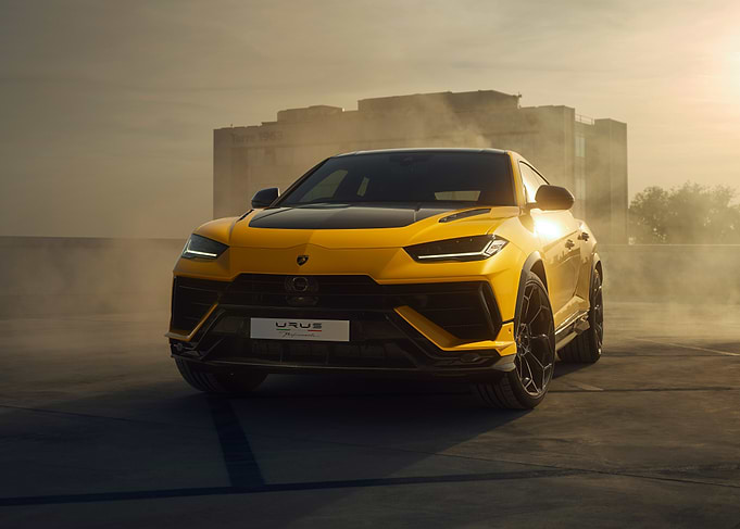 Yellow Lamborghini Urus SUV Front View