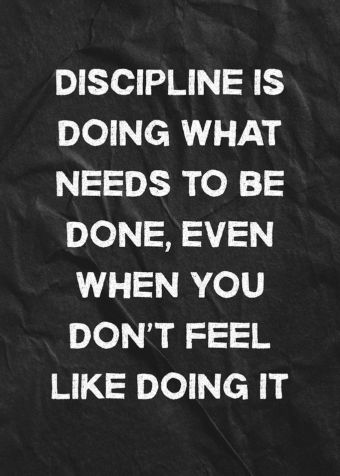 Discipline Motivational Quote on Dark Background