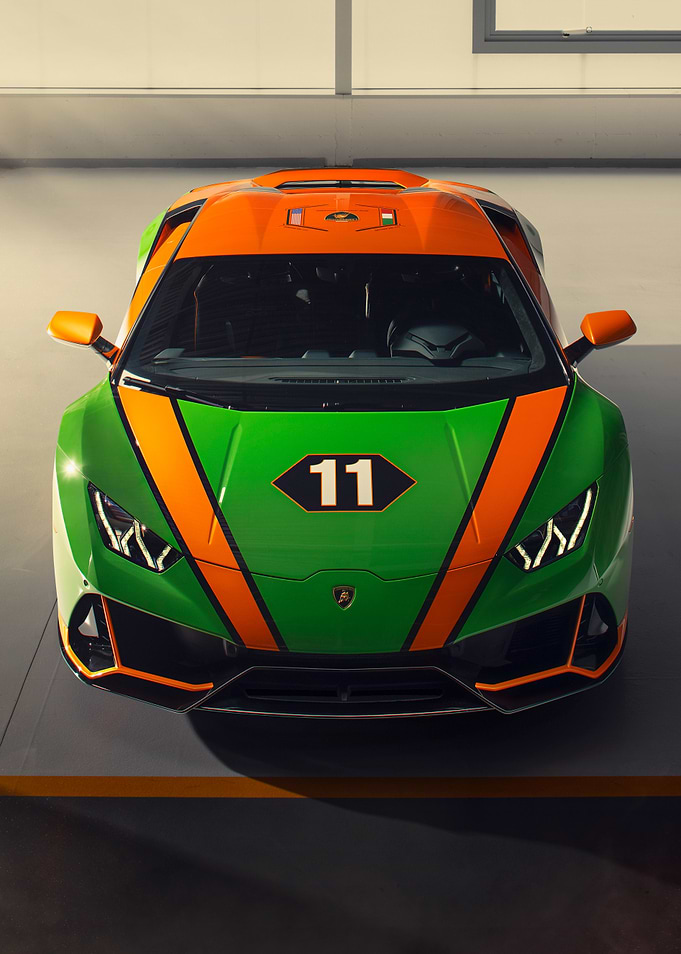 Green Lamborghini huracan Race Car