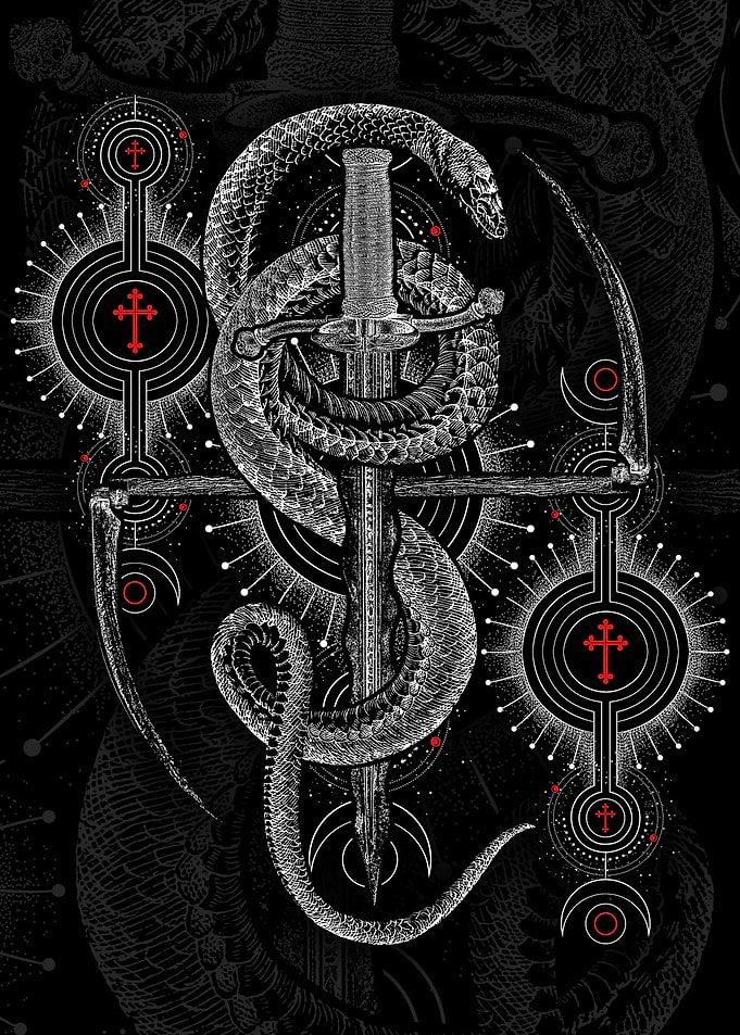 Snake, Dagger, and Crosses