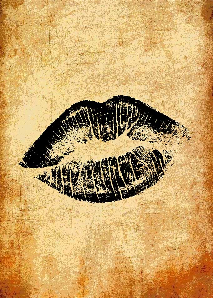 Black Lips on Vintage Paper