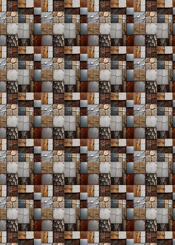 Rustic Material Square Pattern