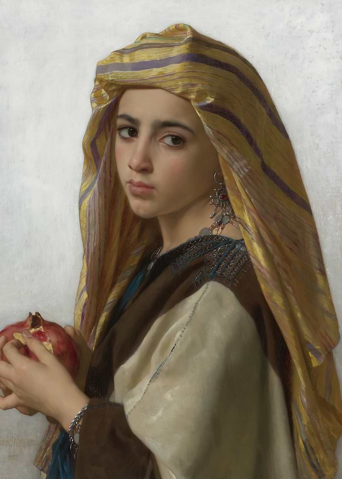 Young Woman with Pomegranate Painting