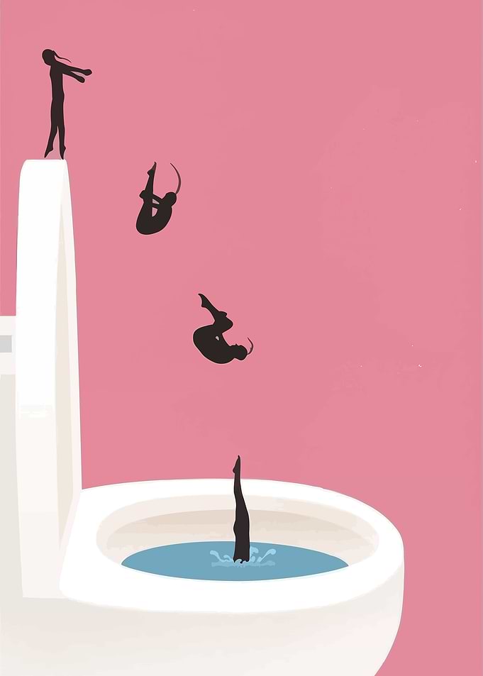 Toilet Diving Sequence