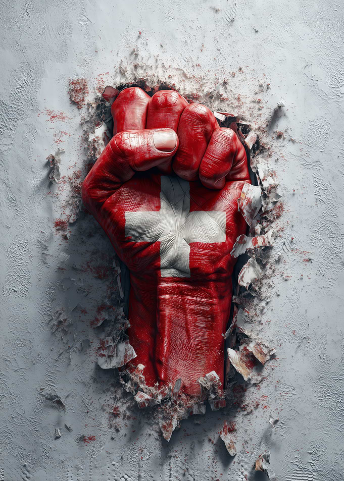 Switzerland Flag Fist