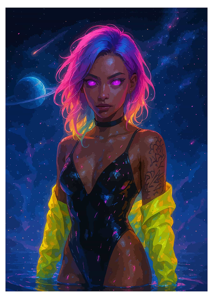 Cosmic Girl in Water