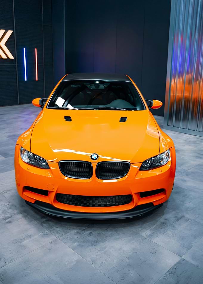 Orange BMW M3 Front View
