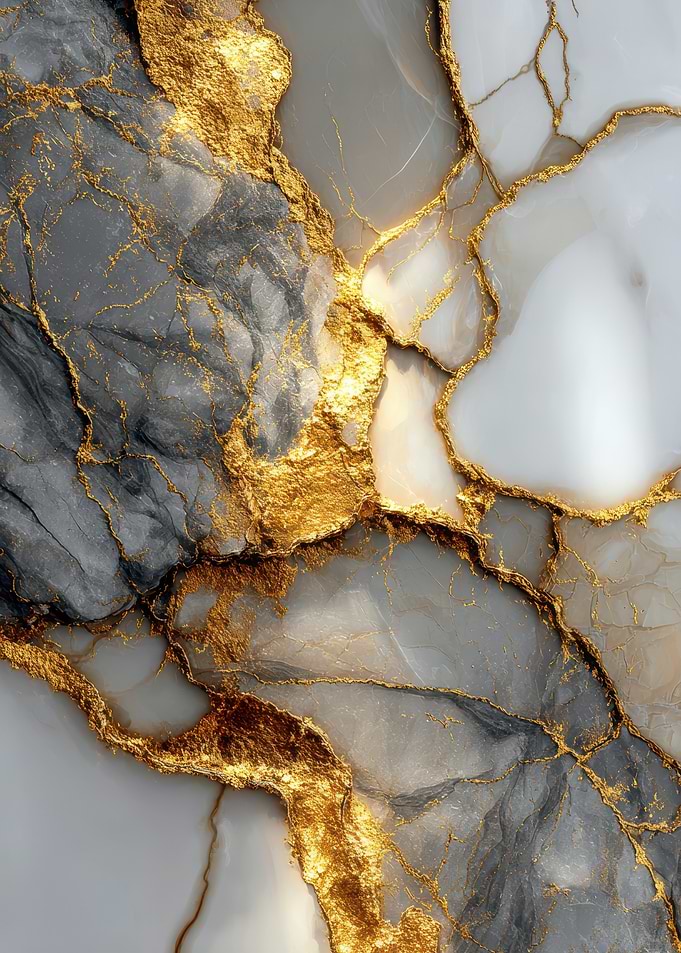 Abstract Marble with Gold Veins