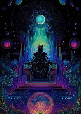 Cosmic King on Throne