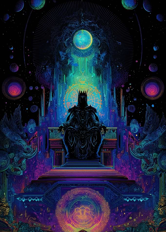 Cosmic King on Throne