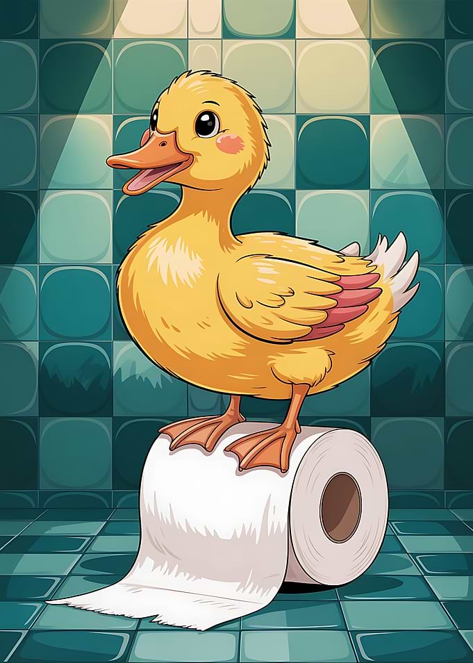 Duck on Toilet Paper