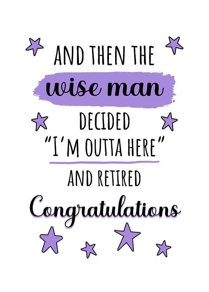 Retirement Congratulations Card with Wise Man Quote