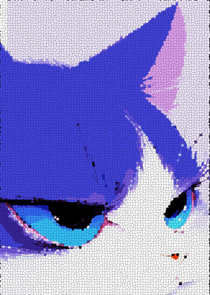 Mosaic Anime Cat Girl Portrait