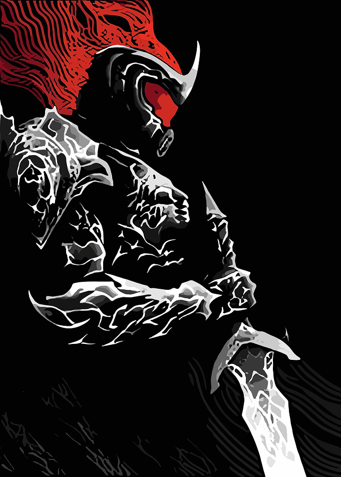 Dark Knight with Sword Illustration