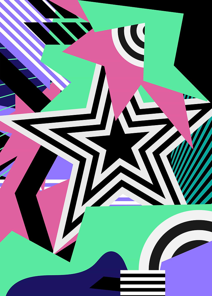 Abstract Star Geometric Pattern