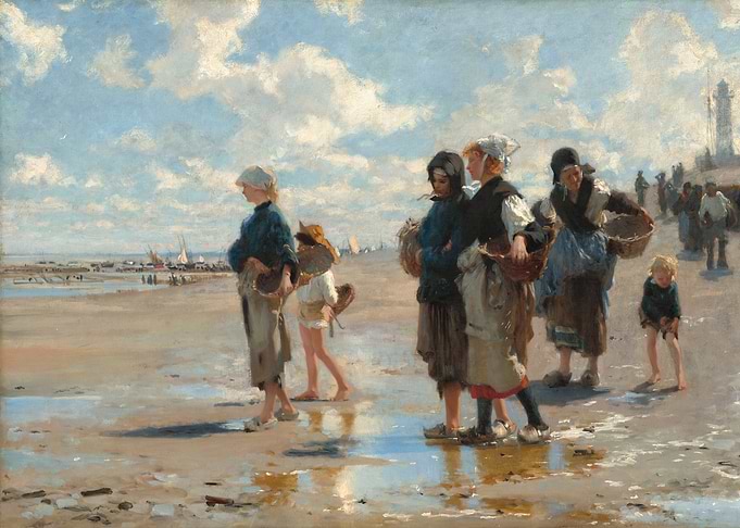 Beach Scene with Figures