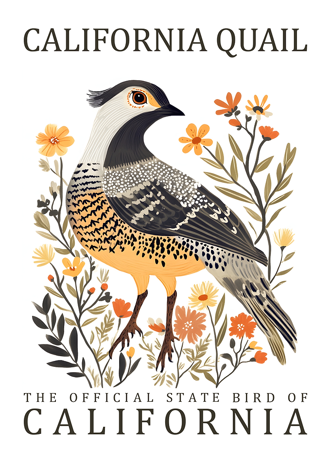 California Quail Illustration