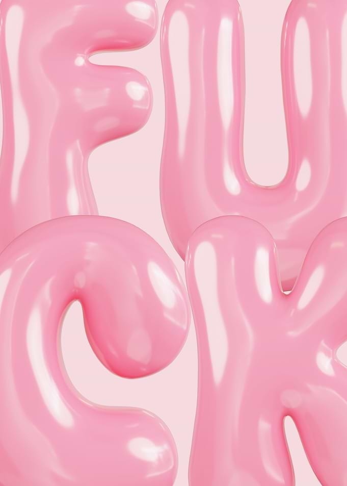 Pink Bubble Letters