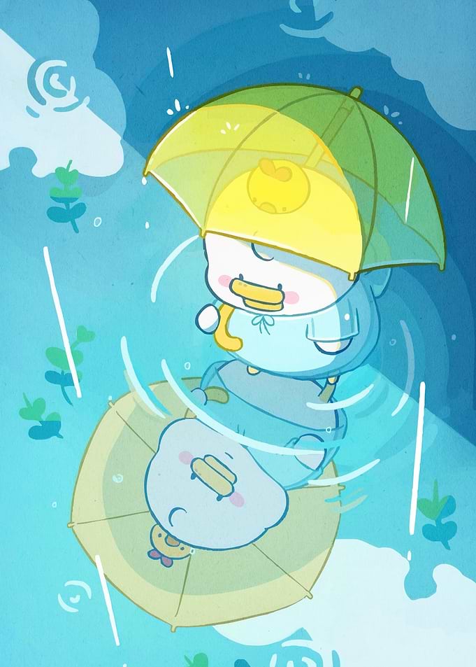 Cute Duckling Rain