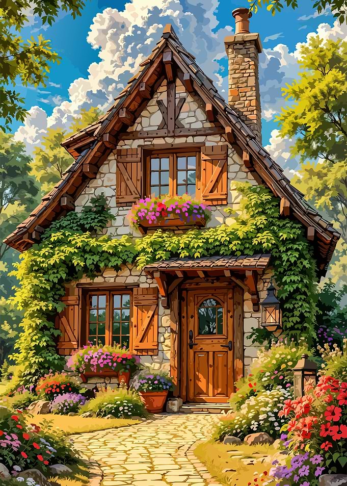 Charming Stone Cottage in Lush Garden